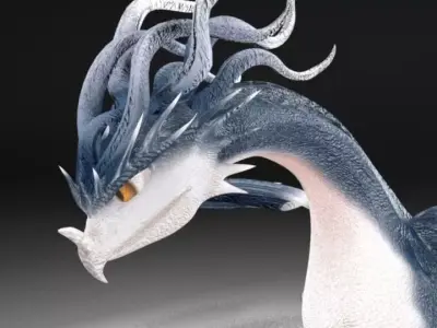 water dragon Low-poly 3D model