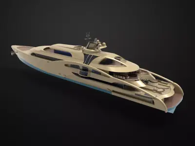 Mega yacht 3D model