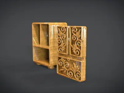 Classic Ornament cupboard Furniture Low-poly 3D model