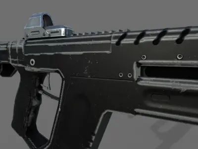 Stylized Sub machine Gun Low-poly 3D model