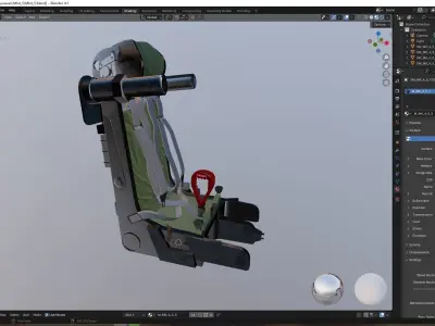 General Ejection Seat Low-poly 3D model
