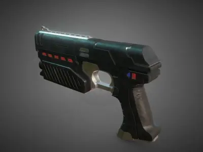 Gun Dredd Low-poly 3D model