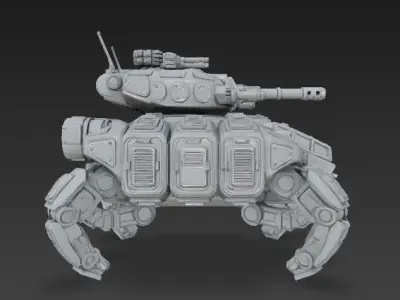 3D Printable Iron Oath Roller Multi Legged Assault Tank 3D model