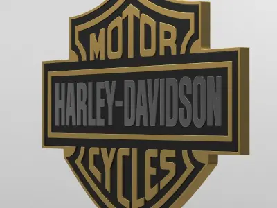 harley davidson logo 3D model