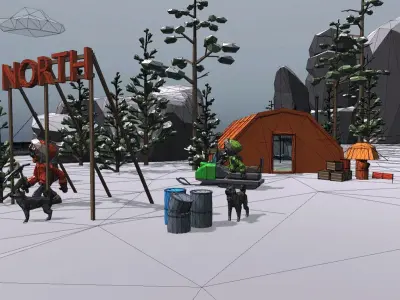 LOW POLY WORLD - NORTH Low-poly 3D model