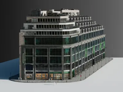Modern Commercial Building 3D model