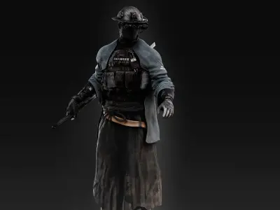 Sci Fi Samurai Low-poly 3D model
