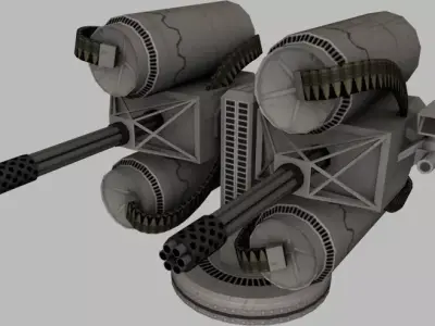 Bulletstorm gun variations Low-poly 3D model