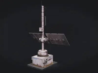 Space Craft Solar Panels Mars Colony Spaceship Collection Pack Low-poly 3D model