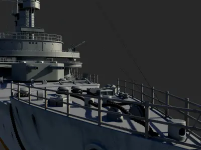 A cloud battleship cruiser ship battleship 3D model
