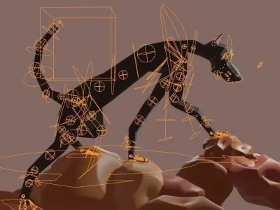 Stylized Rigged Wolf Character Free low-poly 3D model