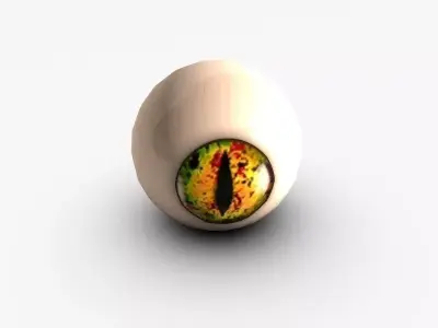 Yellow snake eye Low-poly 3D model