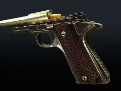 PBR Colt M1911 with Bonus Camo Textures for FPS  Low-poly 3D model