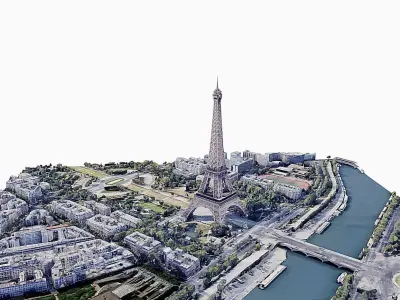 Eiffel Tower Low-poly 3D model