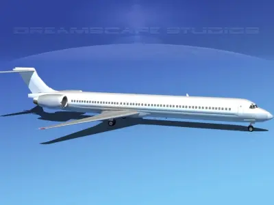 Douglas MD-80 Unmarked 1 3D model