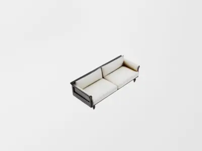 Japandi Style White Sofa Couch 2 Seater Free low-poly 3D model