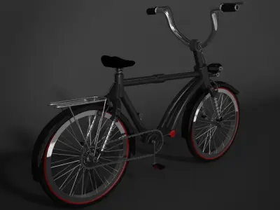 Bicycle with light 3D model
