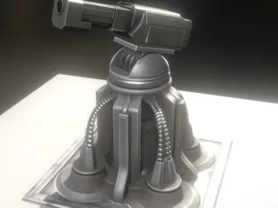 Heavy Gun Tower Animated Low-poly 3D model