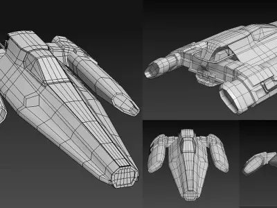 Trello - Spaceship Low-poly 3D model Low-poly 3D model