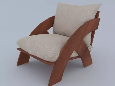WOOD-CHAIR wooden lounge chair Free 3D model