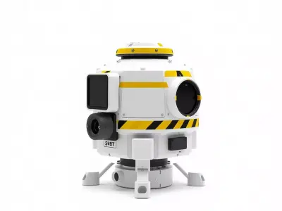 Yellow Striped Drone Pod model pack Low-poly 3D model