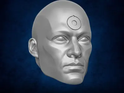 Doctor Manhattan FanArt head 3D printable For Action Figures 3D print model