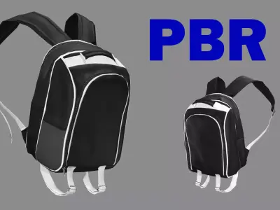 Backpack Camping Handle bag 02 Low-Poly 3D Model 3D model