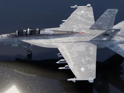 McDonnell Douglas F-18 Super Hornet Low-poly 3D model