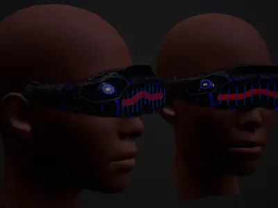 Sci fi Glasses Goggles 1 Low-poly 3D model