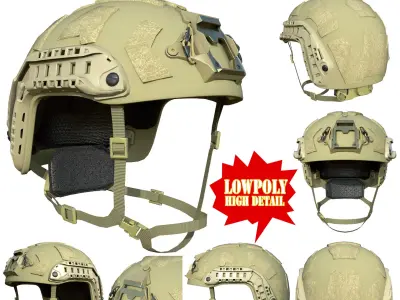 Ops Core FAST SF High Cut Helmet Low poly PBR  Low-poly 3D model