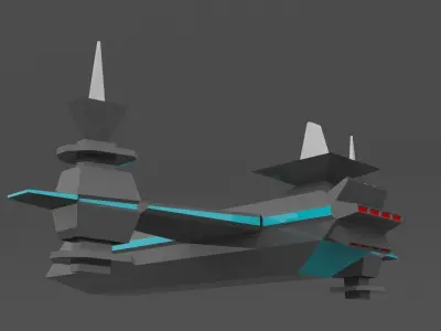 creative spaceship Low-poly 3D model