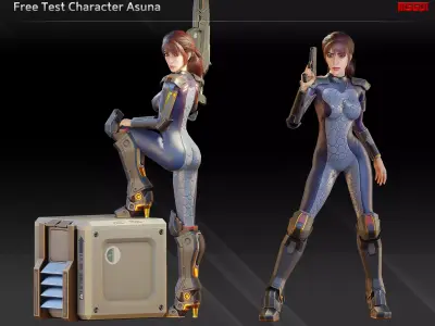 Free Test Character Asuna Free low-poly 3D model