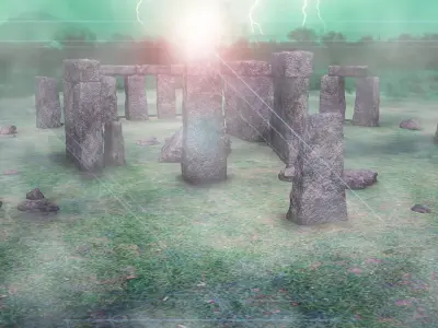stone henge vray scene 3D model