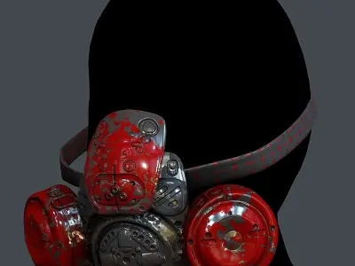 Gas mask helmet 3d model scifi Low-poly 3D model Low-poly Low-poly 3D model