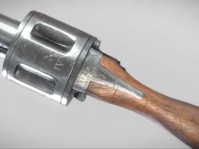 Becker Revolving Shotgun Low-poly 3D model