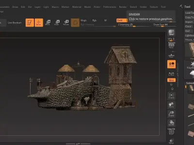 Medieval Stone Bridge High Poly 3D model