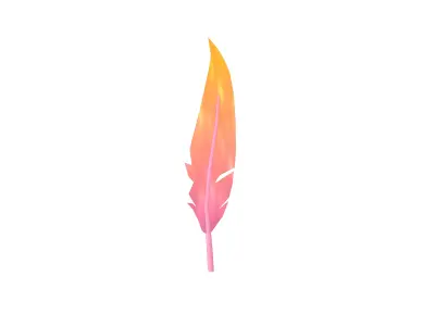 Feathers v1 007 Low-poly 3D model