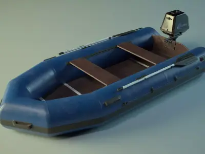 Inflatable Boat PBR Low-poly 3D model