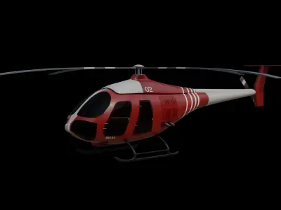 Helicopter Mi Mil 34 Low-poly 3D model