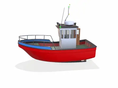 Small Boat Low-poly PBR Low-poly 3D model