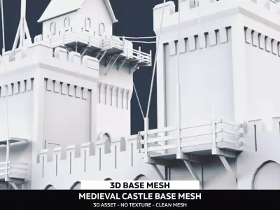 Rising Sun Castle Low-poly 3D model