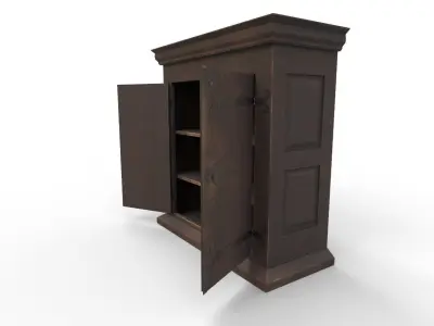 16th century basic cabinet Low-poly 3D model