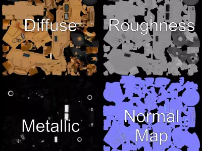 Desert Armored Vehicle model pack Low-poly 3D model