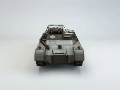 Low Poly Panzer I B Light Tank Low-poly 3D model
