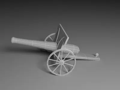 Cannon Toon Low-poly 3D model