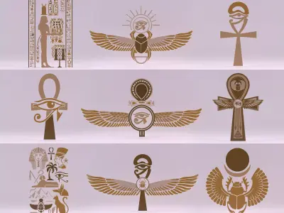 10 Models - Egyptian Symbols - Collection 02 