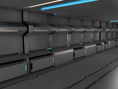 sci fi corridor 3D model 171