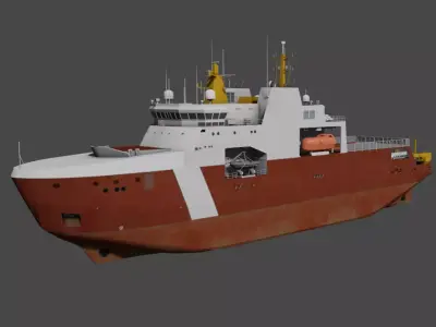 Arctic and Offshore Patrol Ship Low-poly 3D model