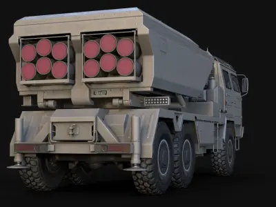 SR-5 MLRS LODs Game Ready Rigged Low-poly 3D model