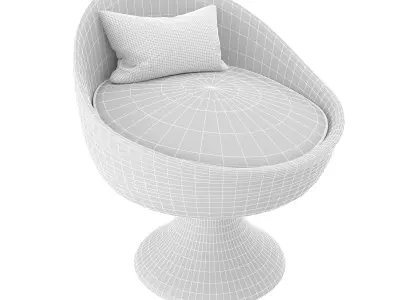 chair with floral pattern Free 3D model